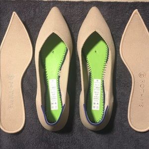 Rothys Ecru Points Size 9.5 *flawless